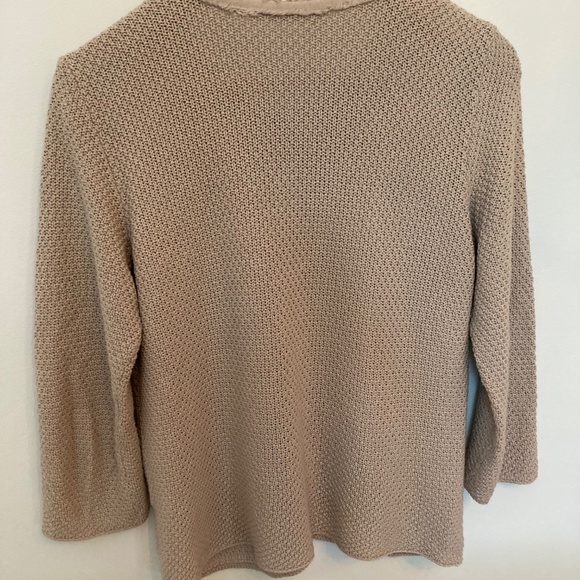 Textured Cotton cardigan beige - Picture 3 of 3